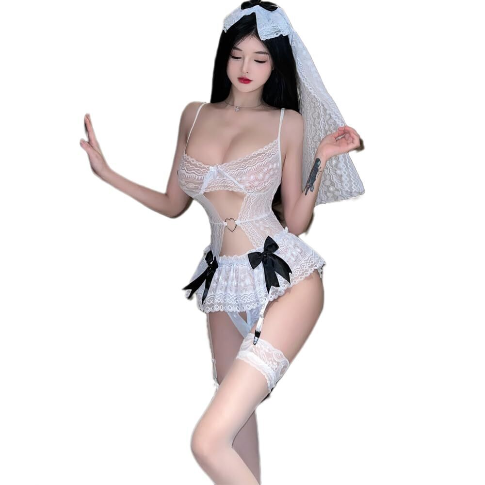4283 cosplay sexy maid velvet pajamas French apron lace maid underwear